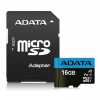 ADATA 16GB SD micro Premier (SDHC Class 10 UHS-I) memóriakárty+adapt AUSDH16GUICL10A1-RA1 Technikai adatok