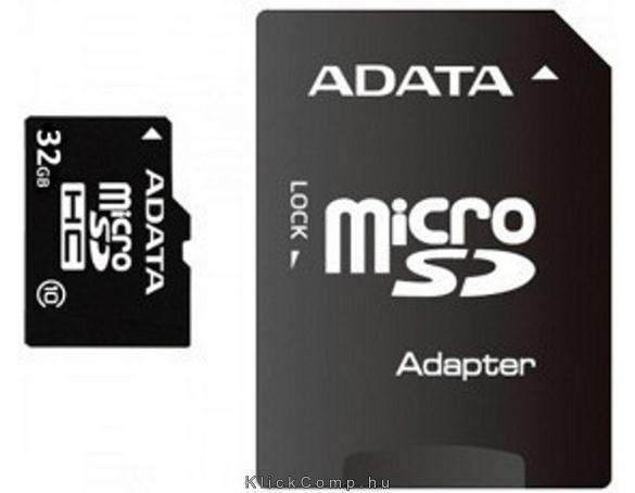 32GB SD micro SDHC Class 10 memória kártya fotó, illusztráció : AUSDH32GCL10-RA1