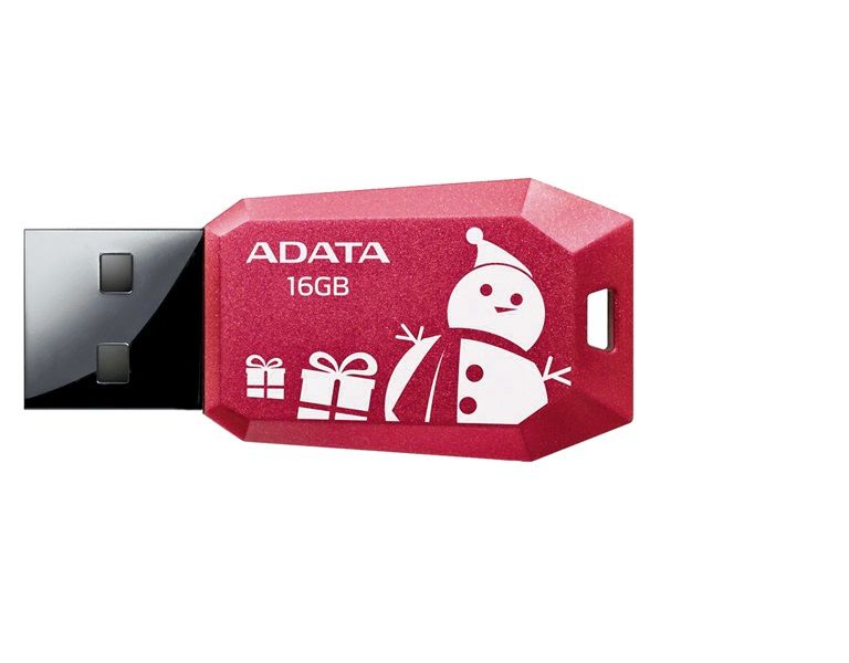 16GB PenDrive USB2.0 Piros karácsonyi ADATA AUV100F-16G-RRD Flash Drive fotó, illusztráció : AUV100F-16G-RRD