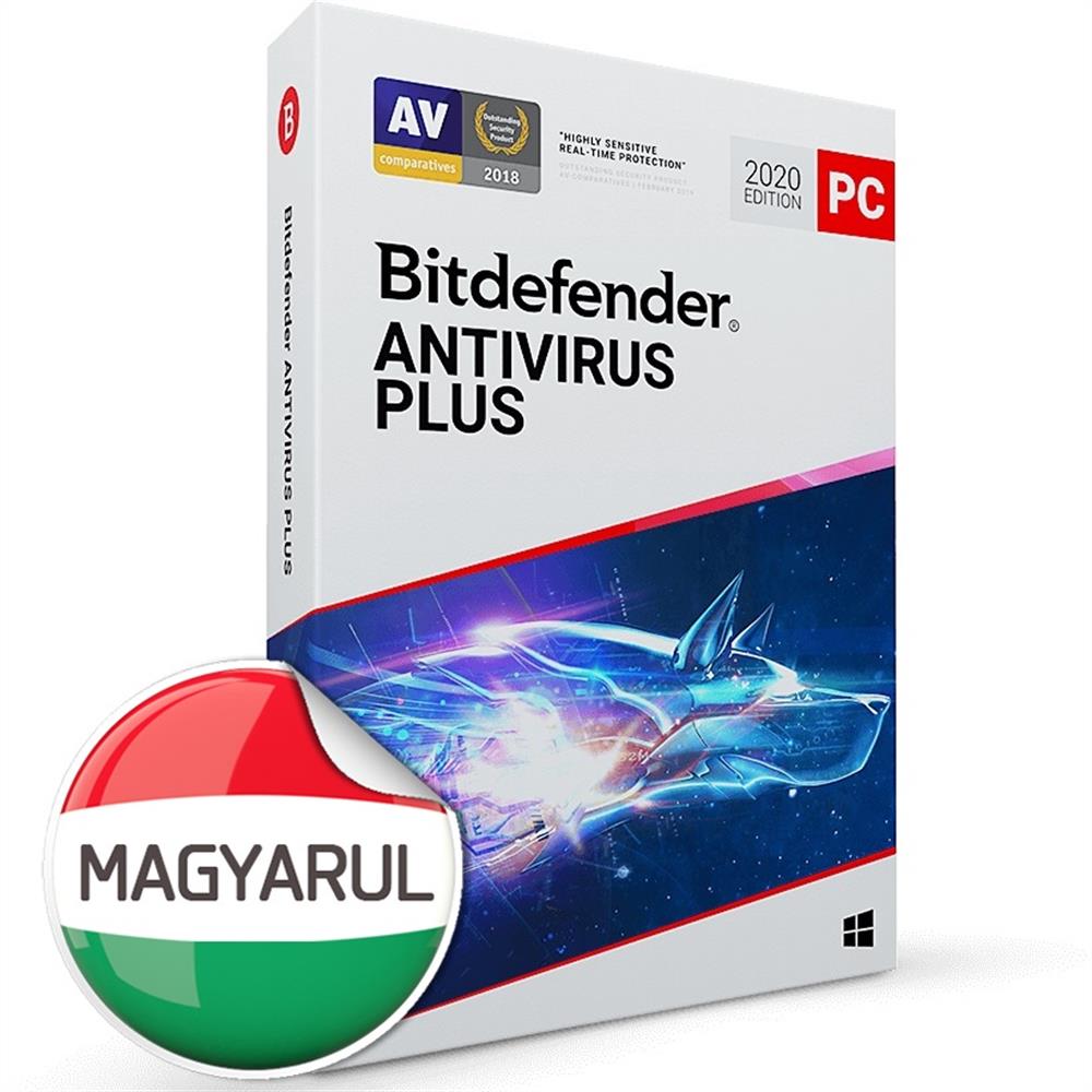 Vírusirtó Bitdefender Antivirus Plus HUN 1 Eszköz 1 év dobozos szoftver fotó, illusztráció : AV01ZZCSN1201BEN
