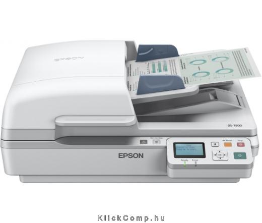 EPSON Docuscanner WorkForce DS-7500N, ADF, USB/Háló, A4 40lap/perc, 1200 dpi, d fotó, illusztráció : B11B205331BT