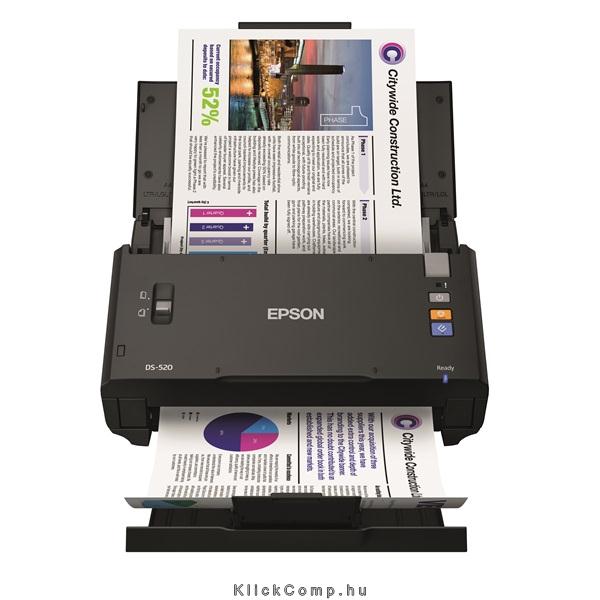 EPSON Docuscanner WorkForce DS-520, USB, Duplex, ADF, A4 30 lap/perc, 600 dpi fotó, illusztráció : B11B234401