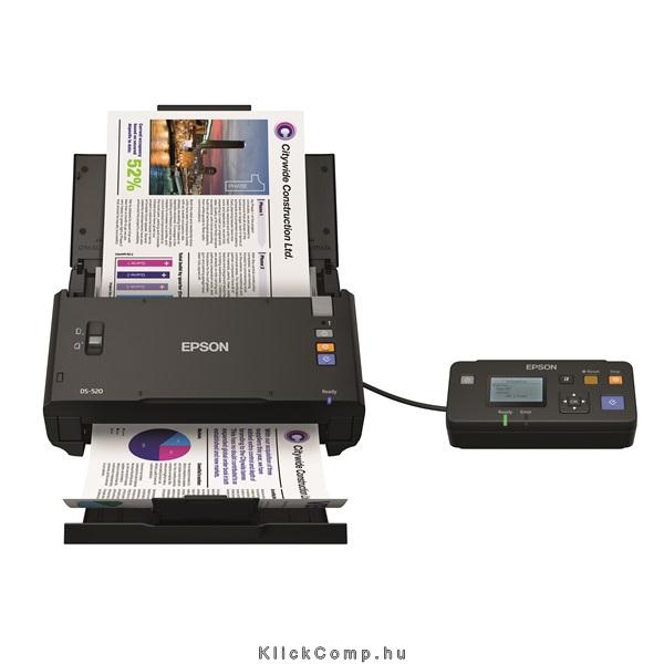 EPSON Docuscanner WorkForce DS-520N, USB/Háló, Duplex, ADF, A4 30 lap/perc, 600 fotó, illusztráció : B11B234401BT