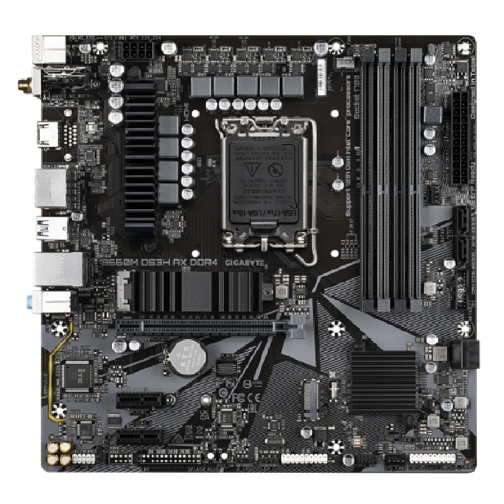 Alaplap B660 LGA1700 4xDDR4 Gigabyte B660M DS3H AX mATX fotó, illusztráció : B660M-DS3H-AX-DDR4