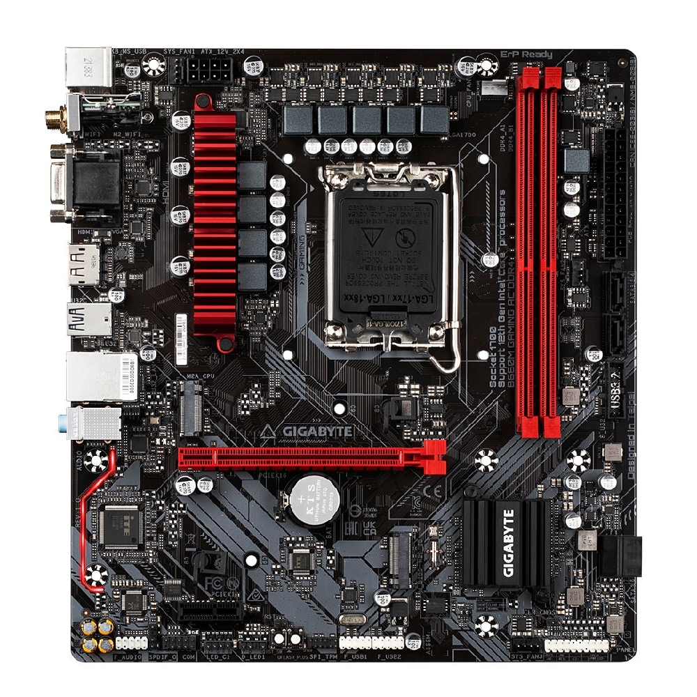 Alaplap B660 LGA1700 2xDDR4 Gigabyte B660M Gaming AC mATX fotó, illusztráció : B660M-GAMING-AC-DDR4