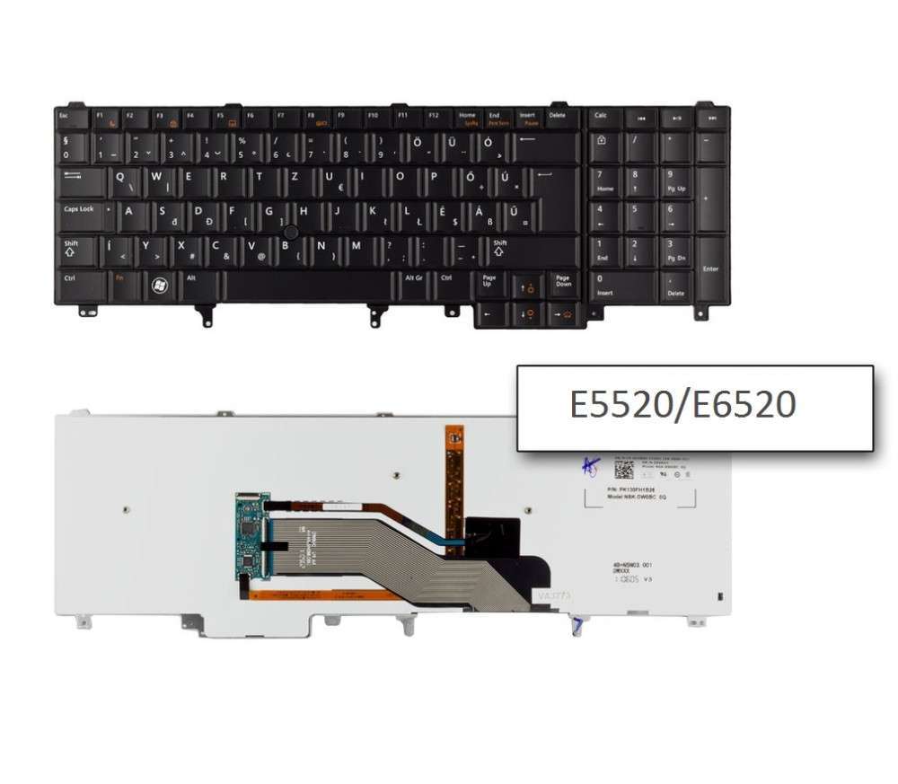 Dell Latitude E5520/E6520 magyar háttérvilágításos billentyűzet fotó, illusztráció : BLTHUNKEYB-E5520