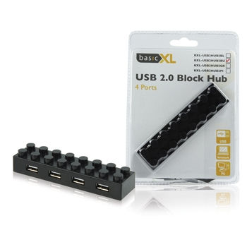 4 PORTOS 2.0 FEKETE USB HUB fotó, illusztráció : BXL-USB2HUB5BL