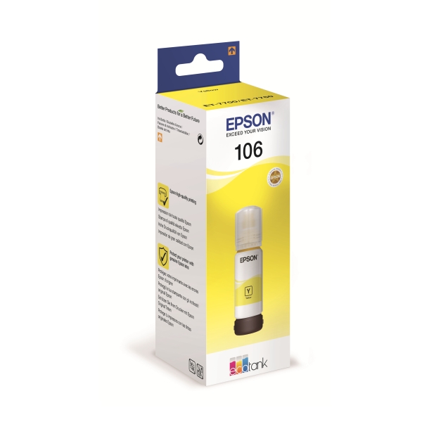 Epson EcoTank 106 sárga tintatartály fotó, illusztráció : C13T00R440