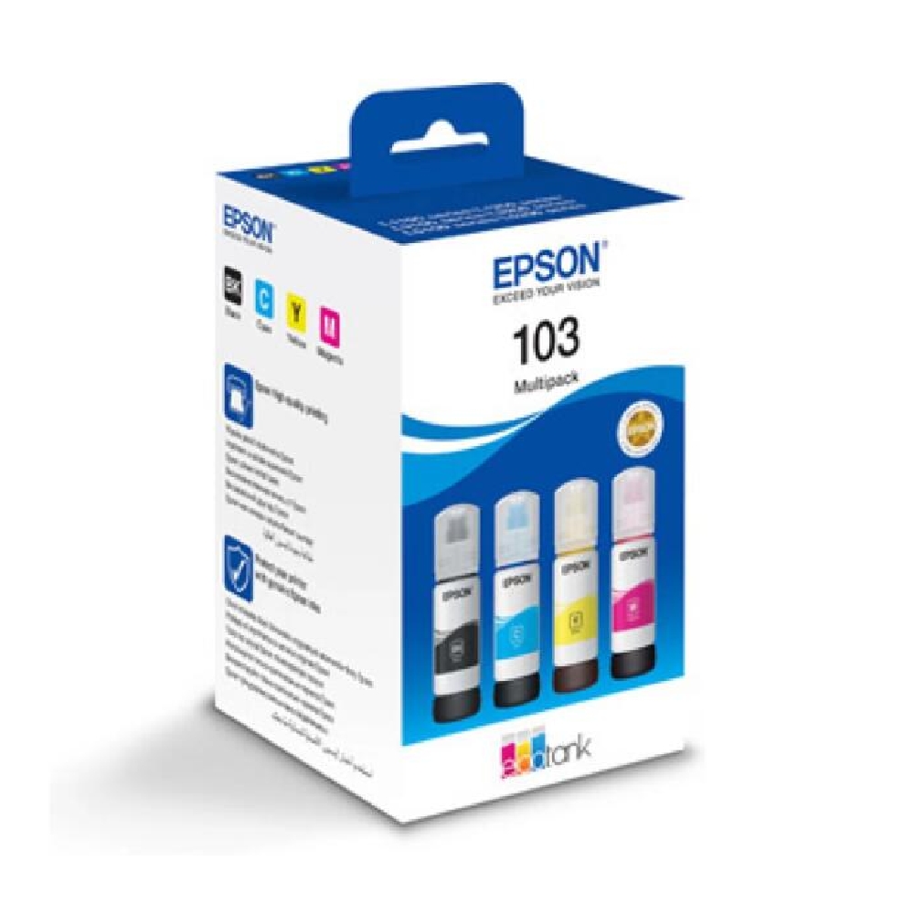 Epson Ecotank 103 Multipack BK,C,Y,M színenként 65 ml fotó, illusztráció : C13T00S64A