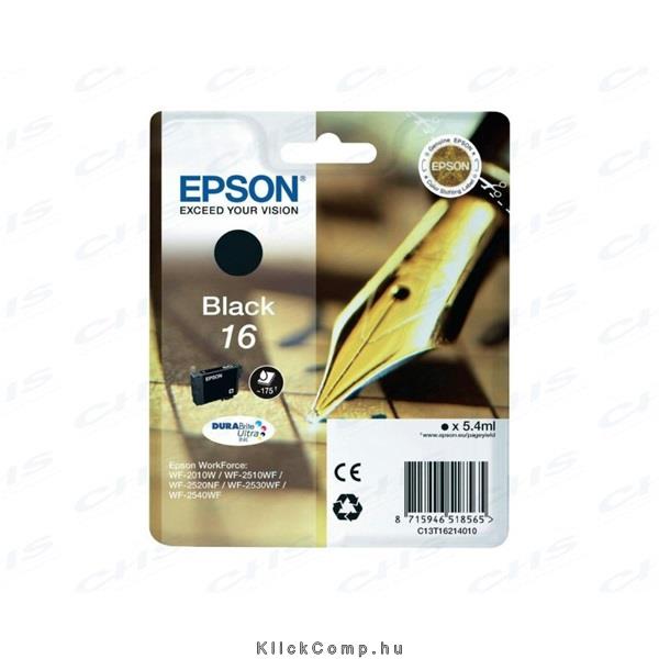 EPSON T1621 tintapatron fekete 5,40 ml Patron 16 fotó, illusztráció : C13T16214010