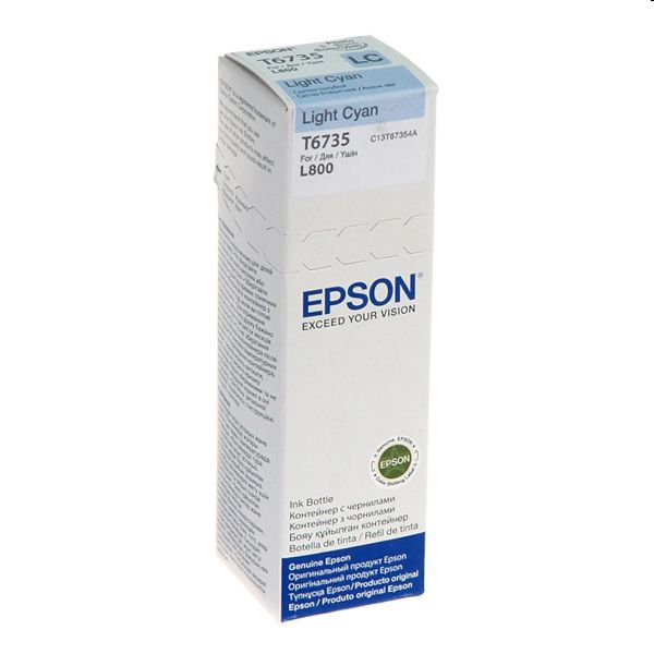 Epson világoskék tintatartály T6735 L800, L805, L810, L850, L1800 POS nyomtató fotó, illusztráció : C13T67354A