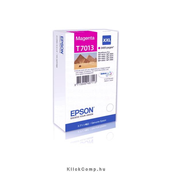 EPSON WorkForce Pro WP-4000/4500 tintaPatron XXL Piros Magenta 3.4k fotó, illusztráció : C13T70134010