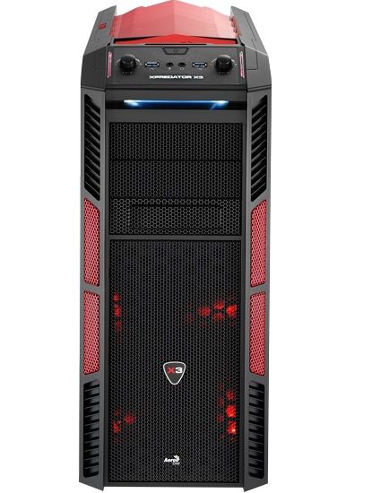 Számítógépház Midi-Tower Fekete Piros Aerocool Xpredator X3 fotó, illusztráció : CAAC144