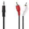 Sztereó Audio Kábel 3,5 mm JACK–2 RCA csatlakozóval 1,5m fekete nedis CAGP22200BK15 Technikai adatok