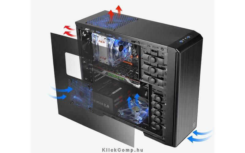 Számítógépház ablakos ház THERMALTAKE Urban T21 fekete fotó, illusztráció : CA-1A4-00M1WN-00