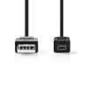 USB kbel USB 2.0 USB A dug - Hirose Mini 4 ts dugasz 2m Fekete     