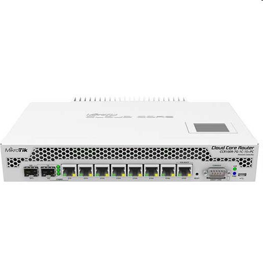 7 port Switch GbE Cloud Core Router 1xSFP/RJ45 combo 1xSFP+ 9magos CPU MikroTik fotó, illusztráció : CCR1009-7G-1C-1S-