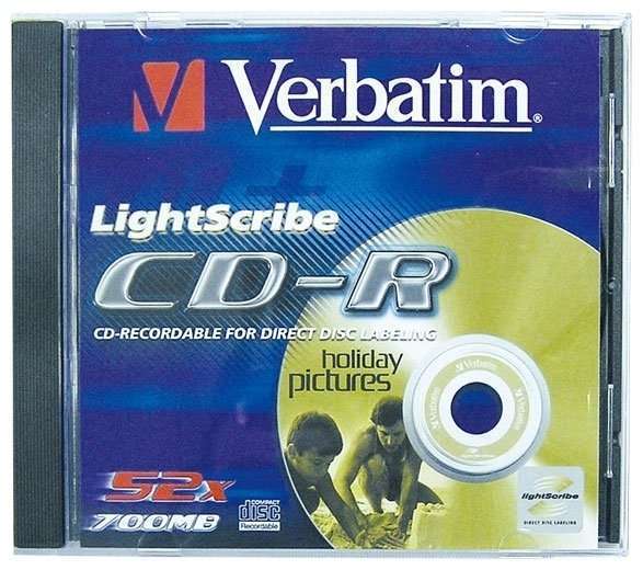 CD DISK VERBATIM CD-R 700 MB, 80min, 52x,  Light-Scribe  gravírozható - Már nem fotó, illusztráció : CDV7052LS