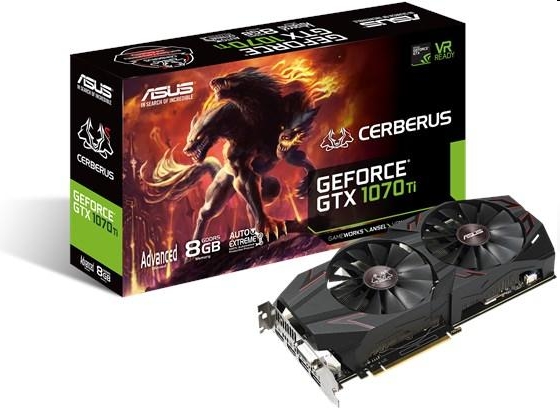 VGA GTX1070TI ASUS videokártya nVidia CERBERUS GTX1070TI A8G fotó, illusztráció : CERBERUSGTX1070TIA8G