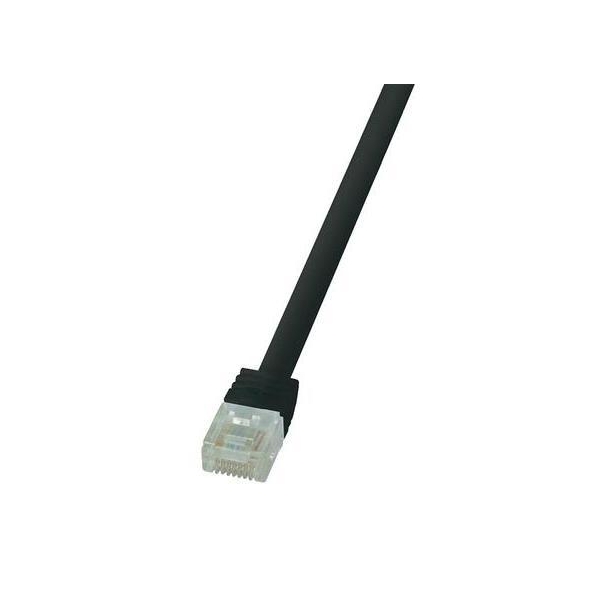 UTP patch kábel Cat6 0.5m LogiLink CF2023U  U/UTP lapos fekete - Már nem forgal fotó, illusztráció : CF2023U