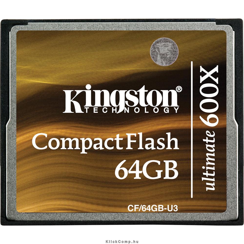 64GB PenDrive Compact Flash Kingston Ultimate 600x CF/64GB-U3 fotó, illusztráció : CF_64GB-U3