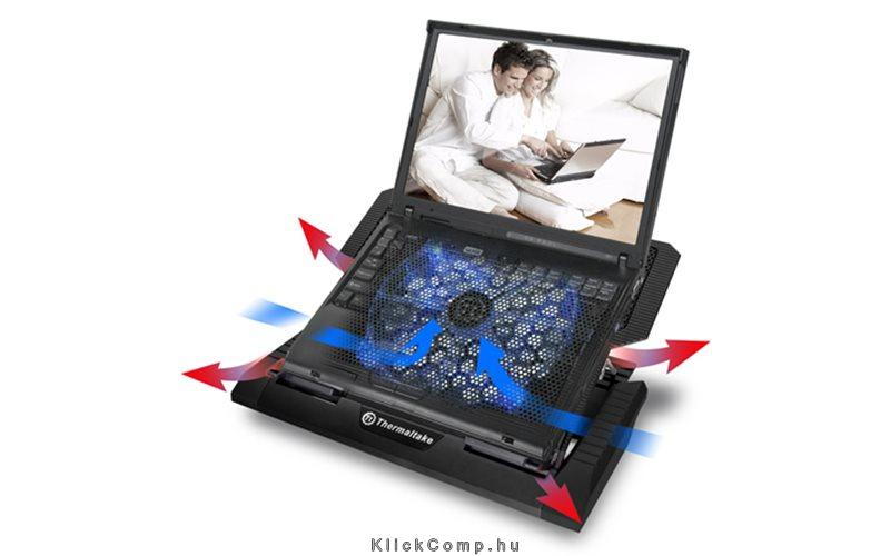 Massive 23 GT Black 10 -17  notebook 20cm Kék LED fan hűtő fotó, illusztráció : CLN0020