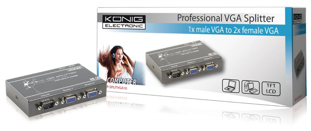 VGA Elosztó 2-Port Szürke fotó, illusztráció : CMP-SPLITVGA10