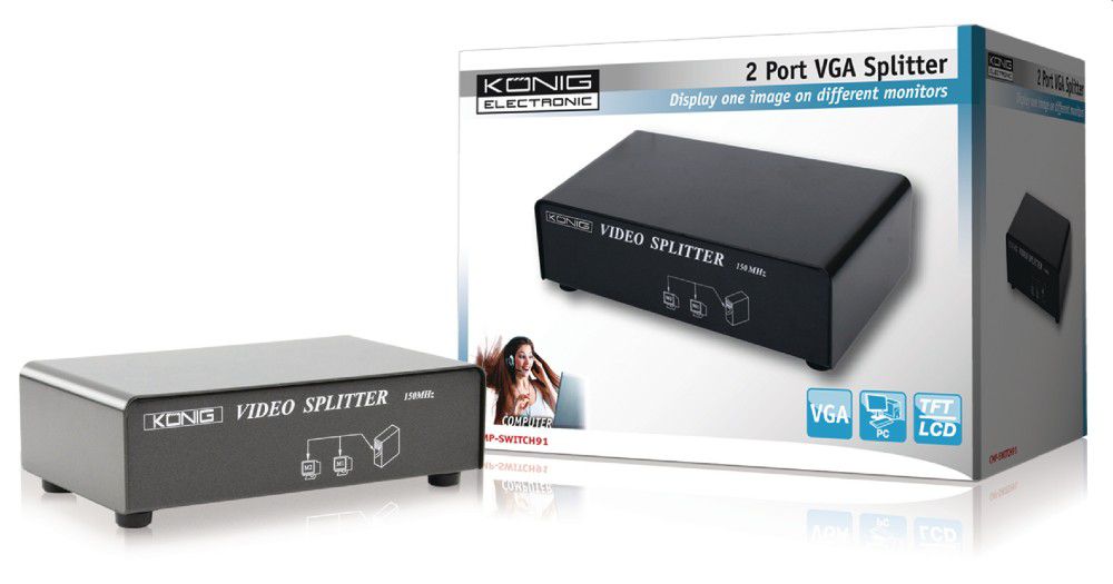 VGA Elosztó 2-Port Fekete fotó, illusztráció : CMP-SWITCH91