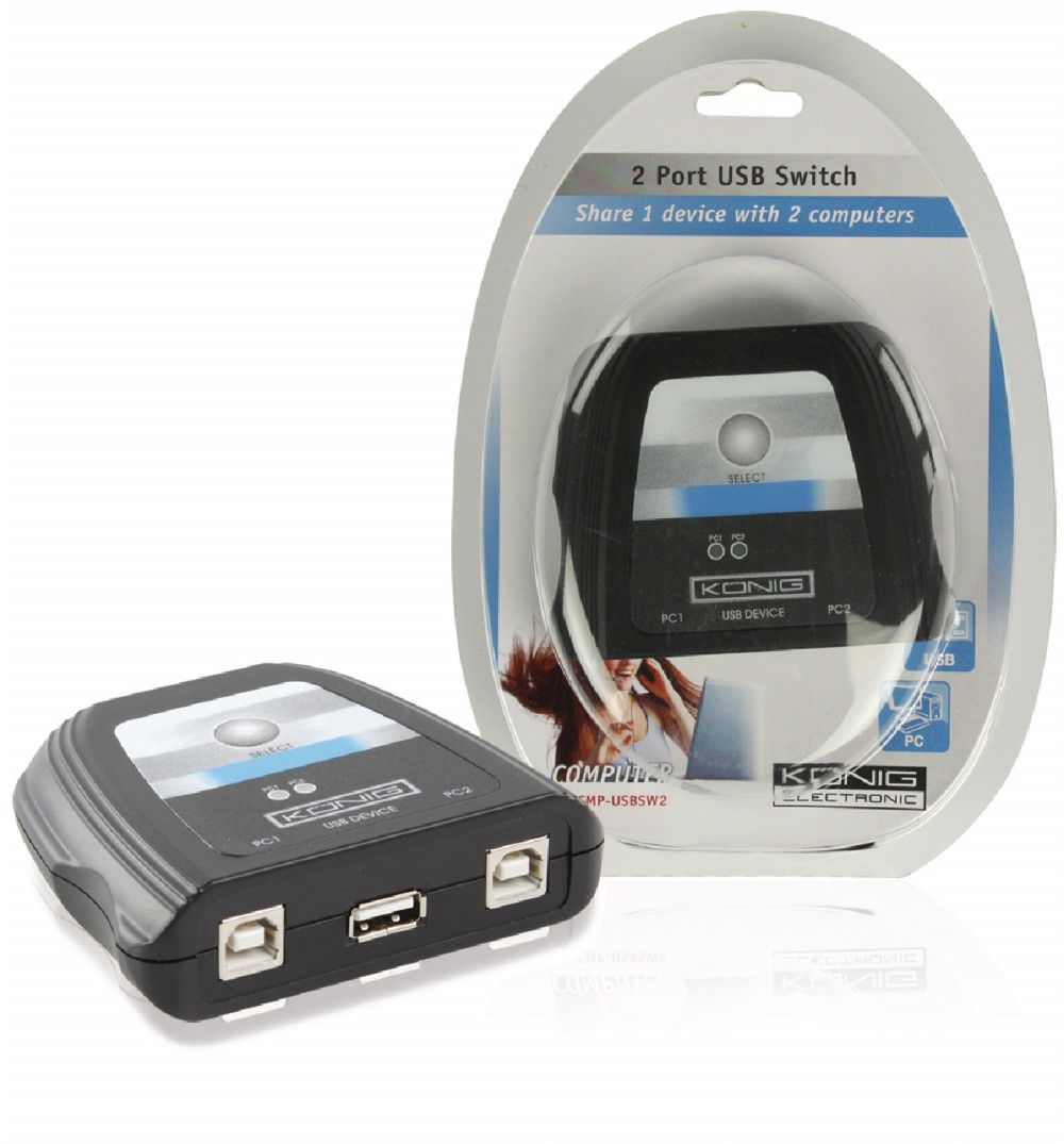 USB Kapcsoló 2-Port Fekete fotó, illusztráció : CMP-USBSW2