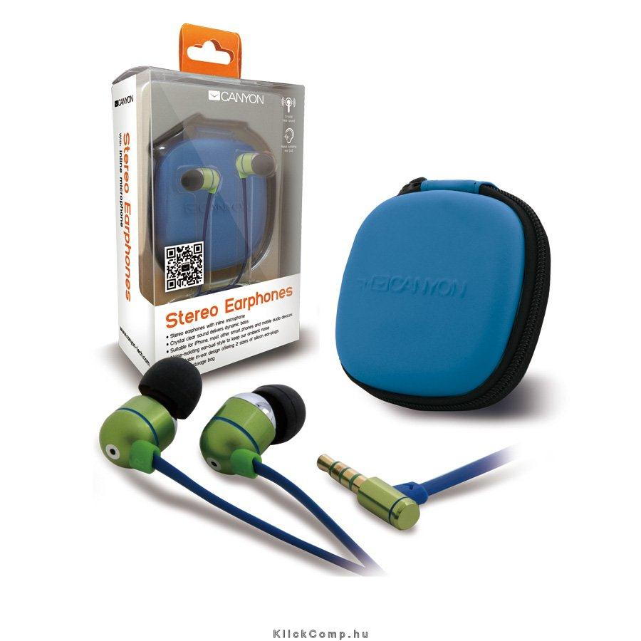 stereo earphones with inline microphone and hard shell storage bag,it is suitab fotó, illusztráció : CNA-SEP05G