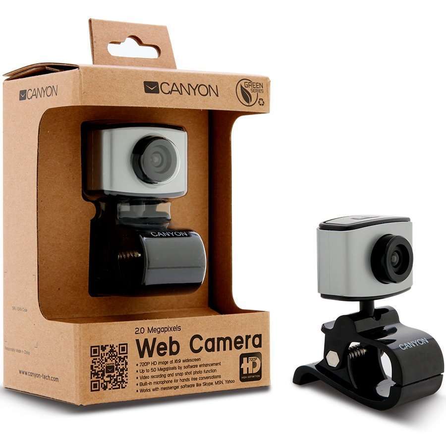 WEB Camera CANYON CNF-WCAM02BHD USB 2MP Microfon - Már nem forgalmazott termék fotó, illusztráció : CNF-WCAM02BGD
