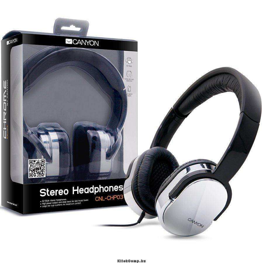 Headphones Cable Chrome Black, Ret. Blister fotó, illusztráció : CNL-CHP03