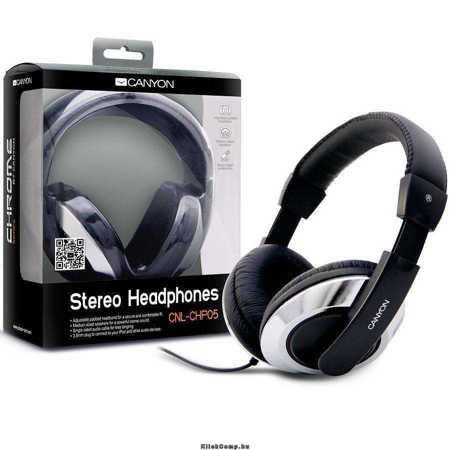 Headphones Cable Chrome Black, Ret. Blister fotó, illusztráció : CNL-CHP05