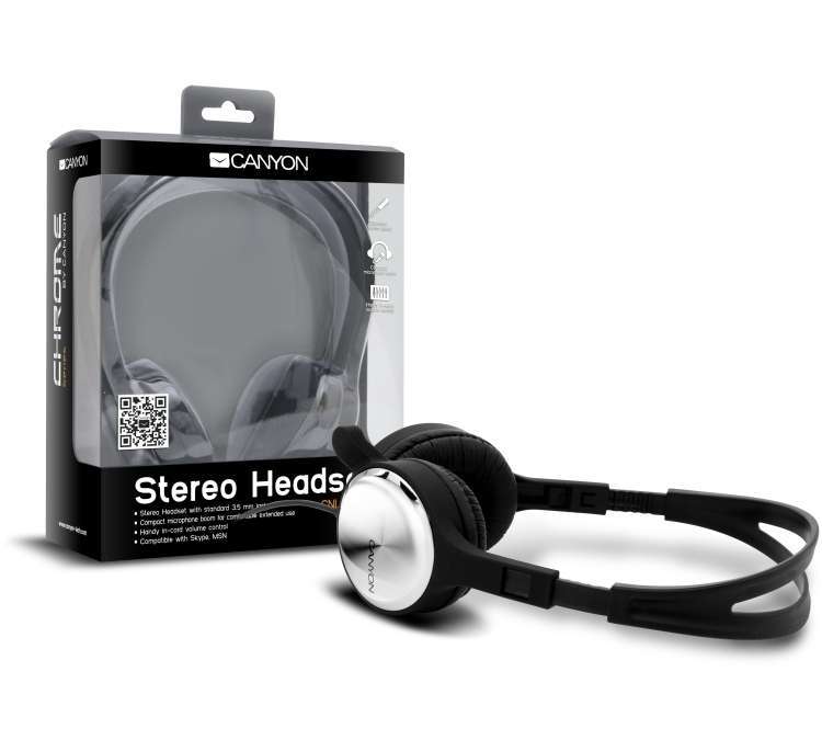 Fejhallgató CANYON + Mikrofon Stereo Headset (2 év gar) - Már nem forgalmazott fotó, illusztráció : CNL-CHS01