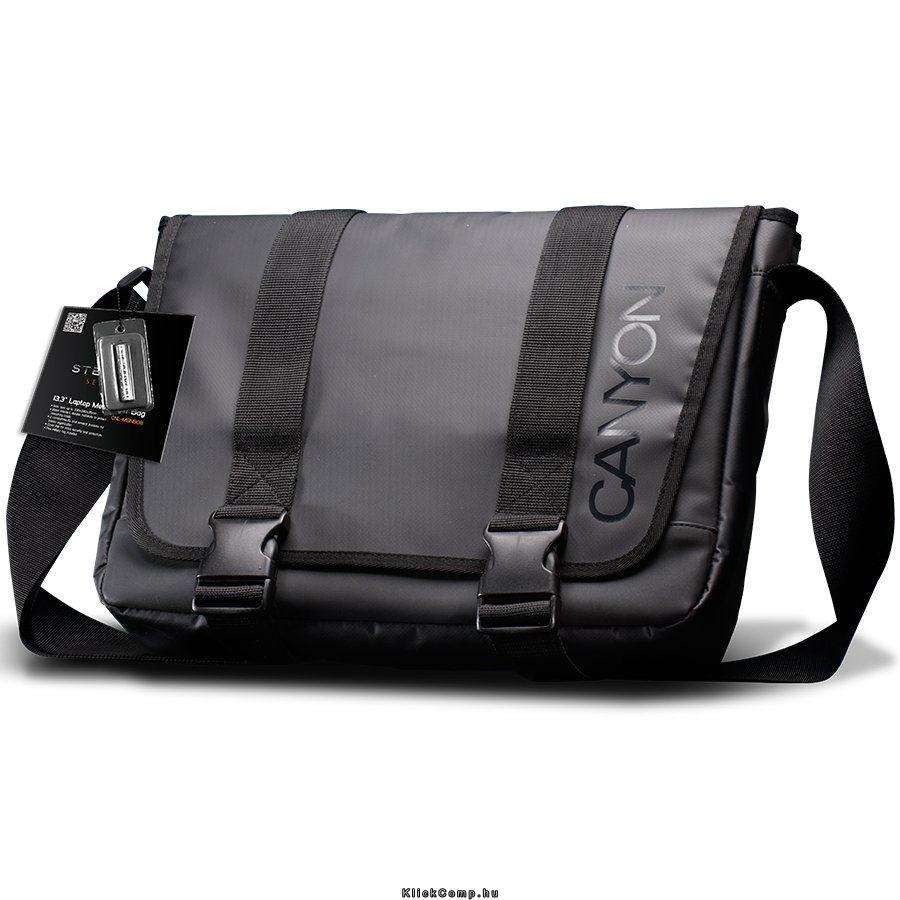 Bag Messenger for 13.3  notebook, Polyvinyl Chloride, Black, Stealth fotó, illusztráció : CNL-MBNB08