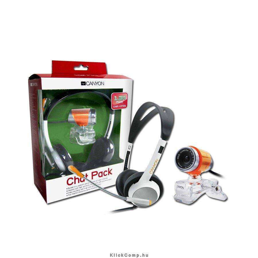 Multimedia Kit 1.3 Mega pixels webcam with headset, Retail fotó, illusztráció : CNR-CP11G1