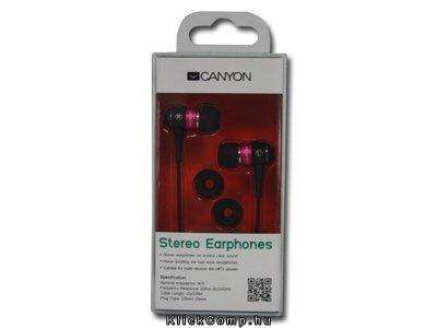 fülhallgató fekete/magenta fotó, illusztráció : CNR-EP08NP