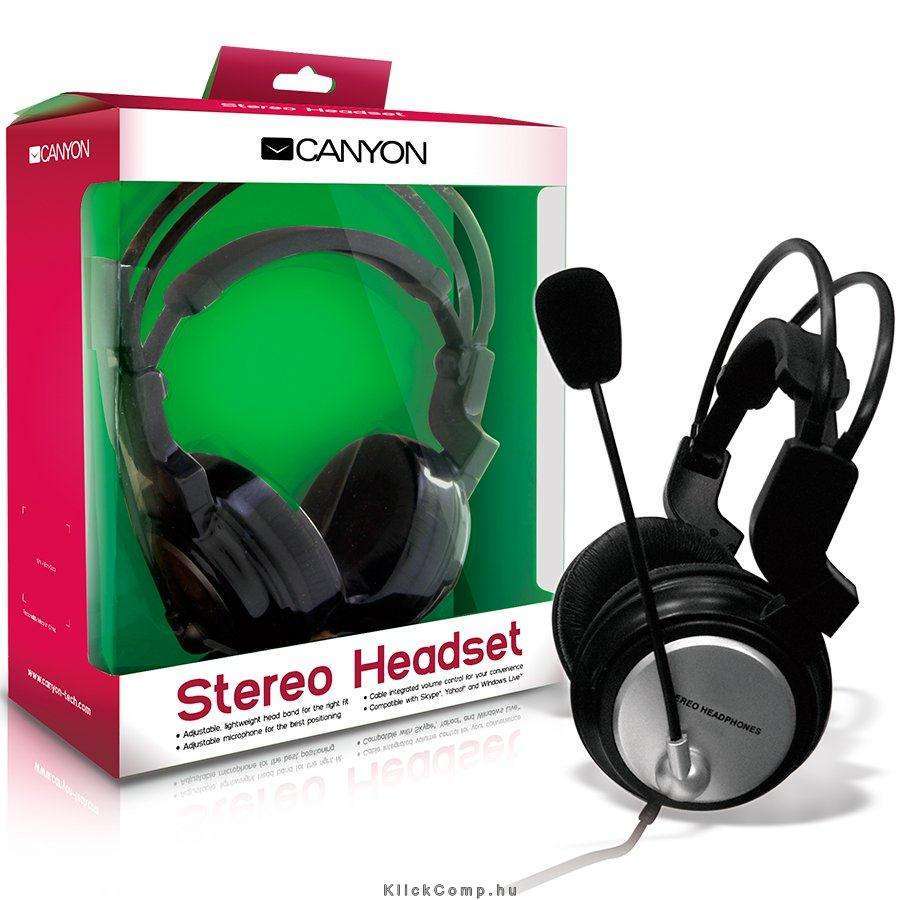 Headset , 20Hz-20kHz, Ext. Microphone, color Black , cable integrated volume co fotó, illusztráció : CNR-HS03N