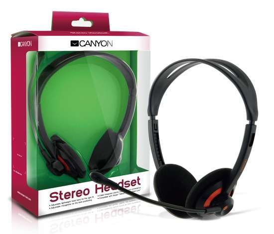 Fejhallgató CANYON HS4 + Mikrofon Stereo Headset (2 év gar) - Már nem forgalmaz fotó, illusztráció : CNR-HS4