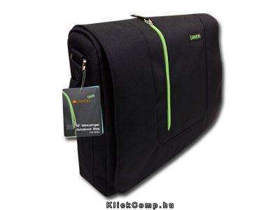 Laptop Case Messenger Bag for up to 16  laptop, Nylon, Black/Green fotó, illusztráció : CNR-NB18L1