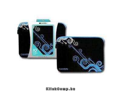 Laptop Case Sleeve for up to 10  laptop, Suede, Black/Blue fotó, illusztráció : CNR-NB21BL1