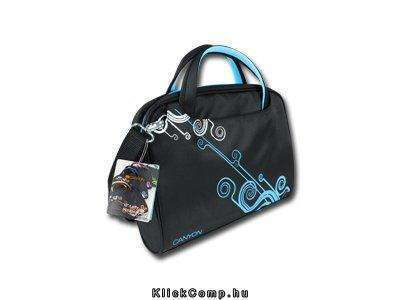 Laptop Case Lady Handbag for up to 12  laptop, Nylon, Black/Blue fotó, illusztráció : CNR-NB22BL1