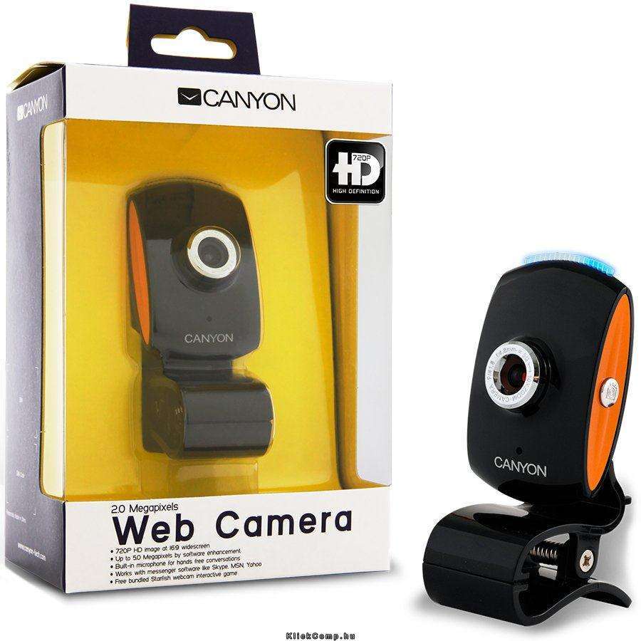 Web Camera 2Mpixel, 1/4 , CMOS, USB 2.0 Black/Orange fotó, illusztráció : CNR-WCAM420HD