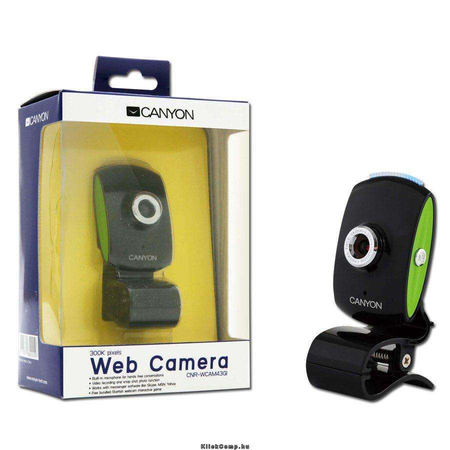 Web Camera 300Kpixel, 1/6 , CMOS, USB 2.0 Black/Green fotó, illusztráció : CNR-WCAM43G1