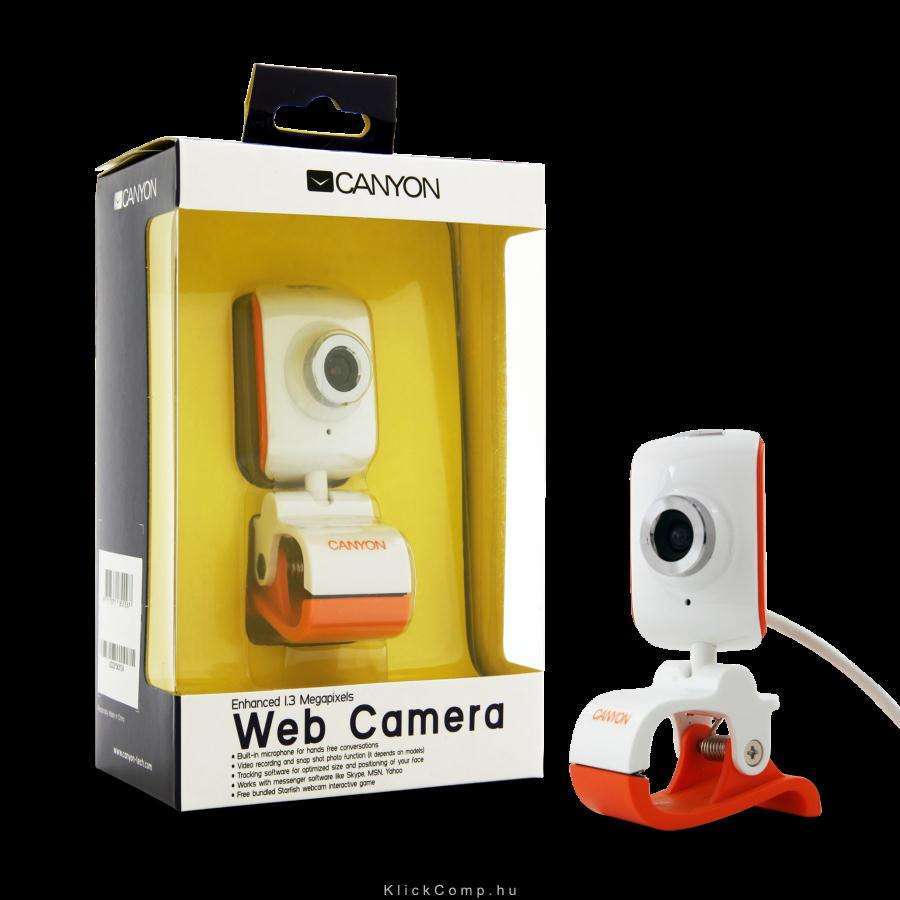 Web Camera 1.3Mpixel, 1/6 , CMOS, USB 2.0 White/Orange fotó, illusztráció : CNR-WCAM513G1
