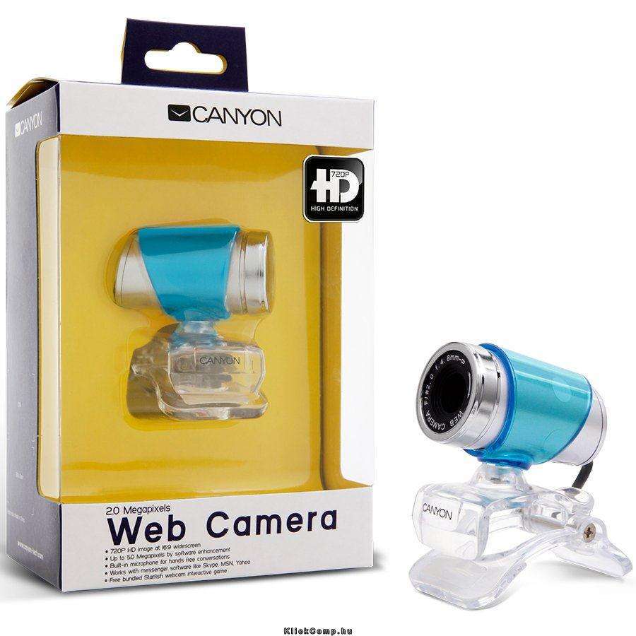 Web Camera 2Mpixel, 1/4 , CMOS, USB 2.0 Silver/Blue fotó, illusztráció : CNR-WCAM820HD