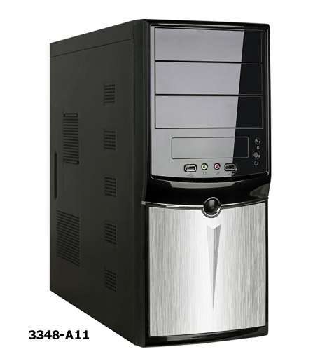 3348-A11 450W 8 cm fekete-ezüst ATX ház 2 év fotó, illusztráció : CODEGEN44516