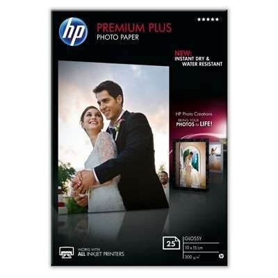 HP Premium Plus Glossy Photo Paper 25 shts, 10x15 ,300g/m2 fotó, illusztráció : CR677A