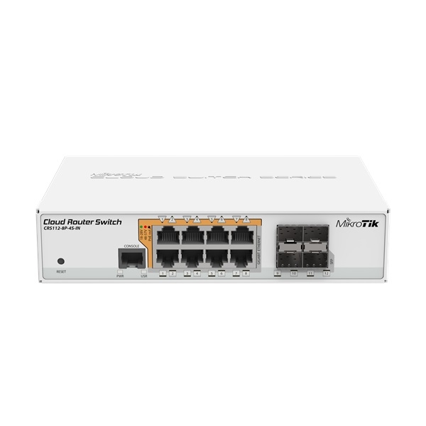 MikroTik CRS112-8P-4S-IN 8port GbE LAN PoE 4xSFP port Cloud Router Switch fotó, illusztráció : CRS112-8P-4S-IN