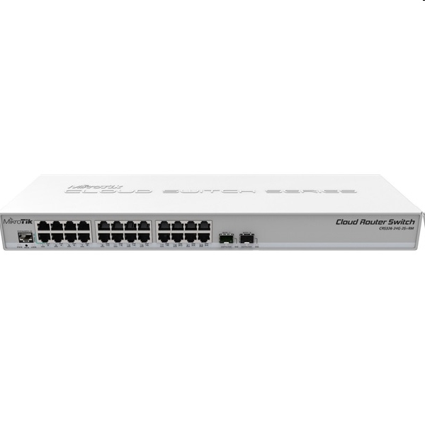 Router 24port MikroTik CRS326-24G-2S+RM 1U 19  24port GbE LAN 2x SFP+ uplink Cl fotó, illusztráció : CRS326-24G-2S-RM